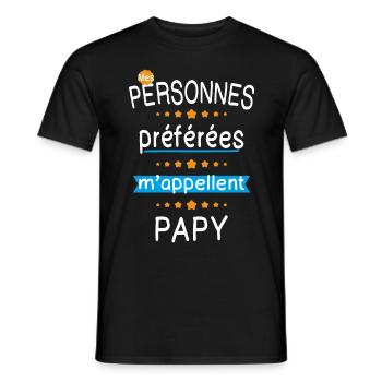 Mes personnes préférées m'appellent Papy - Cadeau - T-shirt homme - noir - Devant - AI Model Male 178 light (178cm)