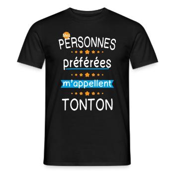 Mes personnes préférées m'appellent Tonton - T-shirt homme - noir - Devant - AI Model Male 178 light (178cm)
