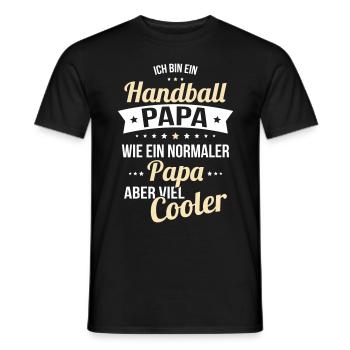 Handball dad like a normal dad much cooler - Men's T-Shirt - black - Front - AI Model Male 178 light (178cm)