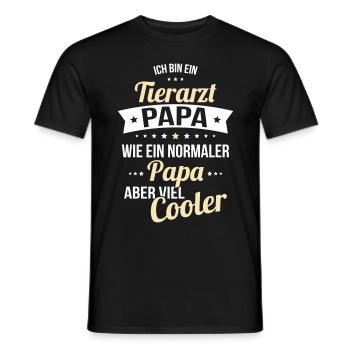 Papa vétérinaire beaucoup plus cool qu’un papa normal - T-shirt homme - noir - Devant - AI Model Male 178 light (178cm)