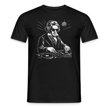 Beethoven joue la musique de la console - T-shirt homme - noir - Devant - AI Model Male 178 light (178cm)