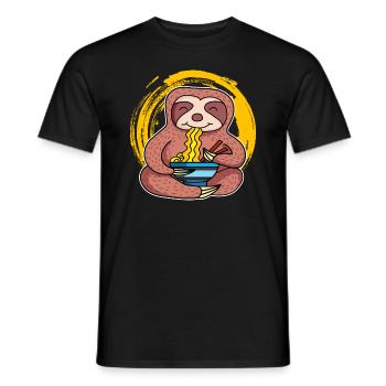 Ramen Life Motiv Faultier Motiv Shirt Ramen Noodle - Männer T-Shirt - Schwarz - Vorne - AI Model Male 178 light (178cm)