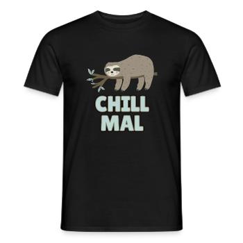 Sloth - Chill Mal - Men's T-Shirt - black - Front - AI Model Male 178 light (178cm)