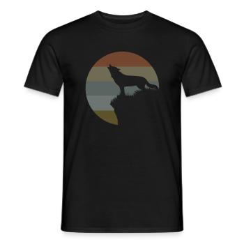 Wolf Berg Vintage - Männer T-Shirt - Schwarz - Vorne - AI Model Male 178 light (178cm)
