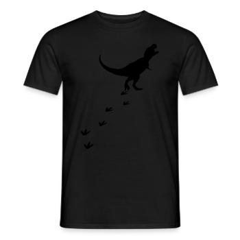 T-Rex Dinosaur Track Tracks Dino Tyrannosaurus - Men's T-Shirt - black - Front - AI Model Male 178 light (178cm)