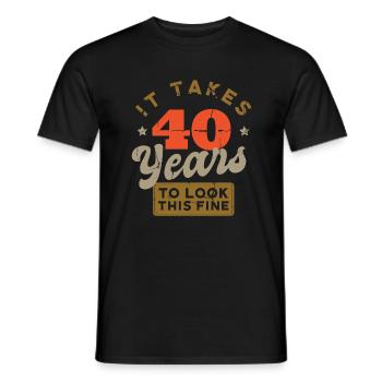 40. Geburtstag Retro 40 Jahre alt - Männer T-Shirt - Schwarz - Vorne - AI Model Male 178 light (178cm)