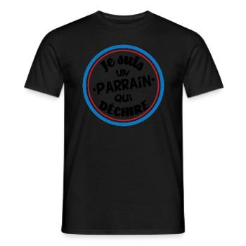 t-shirt parrain qui déchire - T-shirt homme - noir - Devant - AI Model Male 178 light (178cm)