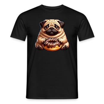 paresseux beignet dessin animé mignon animal drôle - T-shirt homme - noir - Devant - AI Model Male 178 light (178cm)