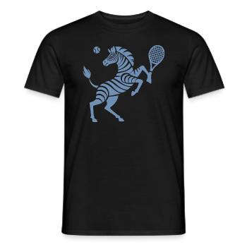 Zebra Tennis Tennisball Balancieren Horn - Männer T-Shirt - Schwarz - Vorne - AI Model Male 178 light (178cm)