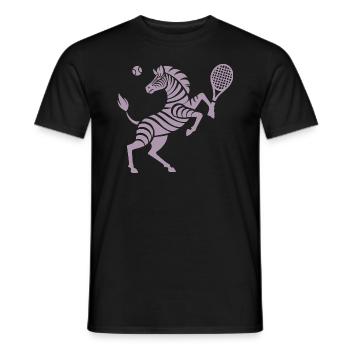Zebra Tennis Tennisball Balancieren Horn - Männer T-Shirt - Schwarz - Vorne - AI Model Male 178 light (178cm)
