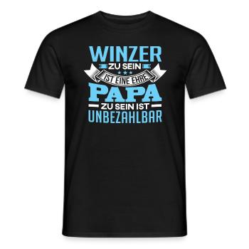 WINZER und Papa - Männer T-Shirt - Schwarz - Vorne - AI Model Male 178 light (178cm)