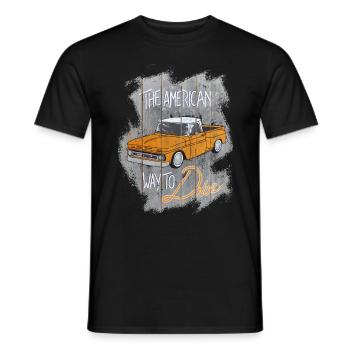 La façon américaine de conduire - T-shirt homme - noir - Devant - AI Model Male 178 light (178cm)