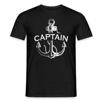 Captain Anchor Sailor Boatman - Men's T-Shirt - black - Front - AI Model Male 178 light (178cm)