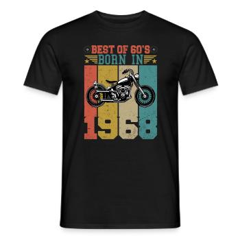 Best Of The 60's Geboren 1968 Vintage Motorrad - Männer T-Shirt - Schwarz - Vorne - AI Model Male 178 light (178cm)