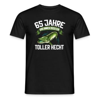 65 Jahre und immer noch ein toller Hecht Angler - Männer T-Shirt - Schwarz - Vorne - AI Model Male 178 light (178cm)