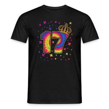 Tie-dye 17. Geburtstagsfeier 17 Jahre Alter - Männer T-Shirt - Schwarz - Vorne - AI Model Male 178 light (178cm)