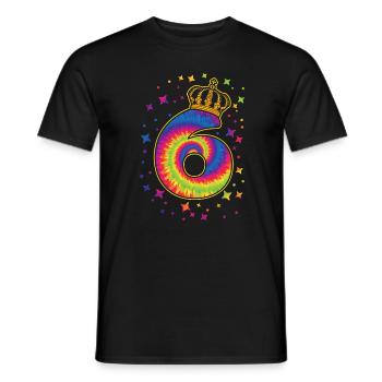 Tie-dye fête d’anniversaire 6 ans 6 ans - T-shirt homme - noir - Devant - AI Model Male 178 light (178cm)