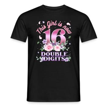 Dieses Mädchen Ist Jetzt 16 Double Digits 16. - Männer T-Shirt - Schwarz - Vorne - AI Model Male 178 light (178cm)