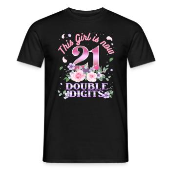 Dieses Mädchen Ist Jetzt 21 Double Digits 21. - Männer T-Shirt - Schwarz - Vorne - AI Model Male 178 light (178cm)
