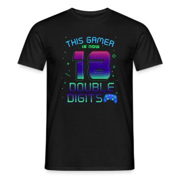 Ce joueur a maintenant 18 ans à deux chiffres 18. - T-shirt homme - noir - Devant - AI Model Male 178 light (178cm)