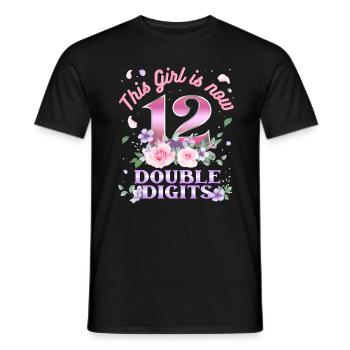 Dieses Mädchen Ist Jetzt 12 Double Digits 12. - Männer T-Shirt - Schwarz - Vorne - AI Model Male 178 light (178cm)