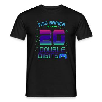 This Gamer Is Now 20 Double Digit 20. - Men's T-Shirt - black - Front - AI Model Male 178 light (178cm)