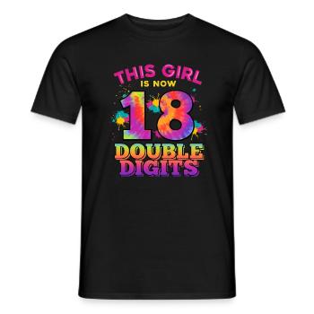 Cette fille a maintenant 18 ans à deux chiffres 18. - T-shirt homme - noir - Devant - AI Model Male 178 light (178cm)