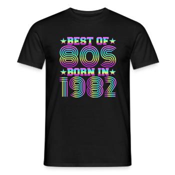 Best of the 80s Born in 1982 Vintage - Men's T-Shirt - black - Front - AI Model Male 178 light (178cm)
