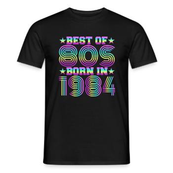 Best of the 80s Born in 1984 Vintage - Men's T-Shirt - black - Front - AI Model Male 178 light (178cm)