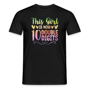This Girl Is Now Two Digits 10 Years Old - Men's T-Shirt - black - Front - AI Model Male 178 light (178cm)