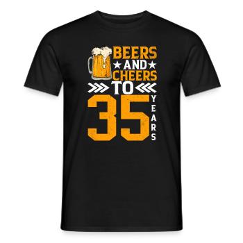 Prost Und Bier Auf 35 Jahre Frothy Mug Of Beer - Männer T-Shirt - Schwarz - Vorne - AI Model Male 178 light (178cm)