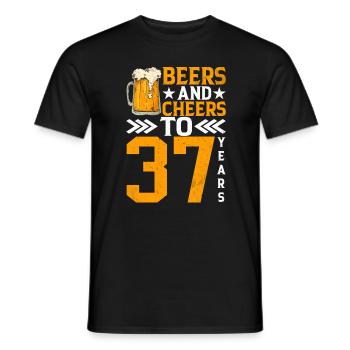 Prost Und Bier Auf 37 Jahre Frothy Mug Of Beer - Männer T-Shirt - Schwarz - Vorne - AI Model Male 178 light (178cm)