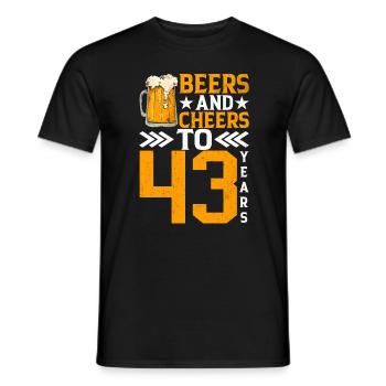Prost Und Bier Auf 43 Jahre Frothy Mug Of Beer - Männer T-Shirt - Schwarz - Vorne - AI Model Male 178 light (178cm)