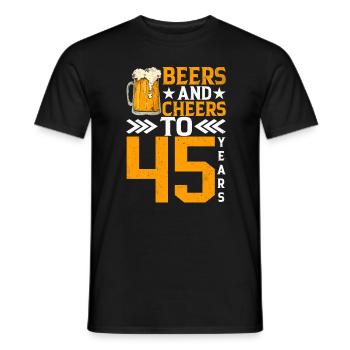 Prost Und Bier Auf 45 Jahre Frothy Mug Of Beer - Männer T-Shirt - Schwarz - Vorne - AI Model Male 178 light (178cm)
