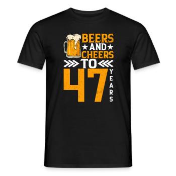 Prost Und Bier Auf 47 Jahre Frothy Mug Of Beer - Männer T-Shirt - Schwarz - Vorne - AI Model Male 178 light (178cm)