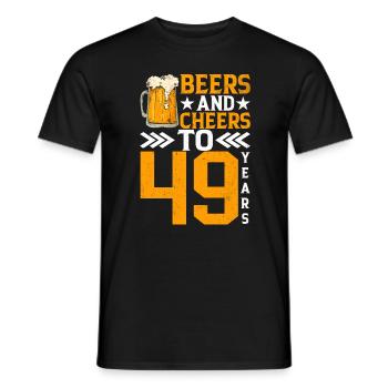 Prost Und Bier Auf 49 Jahre Frothy Mug Of Beer - Männer T-Shirt - Schwarz - Vorne - AI Model Male 178 light (178cm)