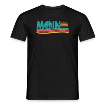 Moin ihr Spacken - Digga Spruch Meer Norddeutsch - Männer T-Shirt - Schwarz - Vorne - AI Model Male 178 light (178cm)