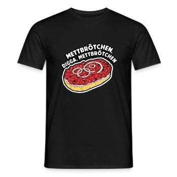 Mettbrötchen digga Mettbrötchen Metzger - Männer T-Shirt - Schwarz - Vorne - AI Model Male 178 light (178cm)