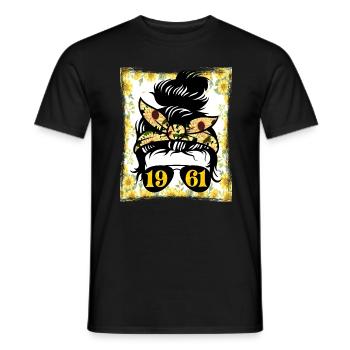 Sonnenblume Mama Geboren 1961 Geburtstag - Männer T-Shirt - Schwarz - Vorne - AI Model Male 178 light (178cm)