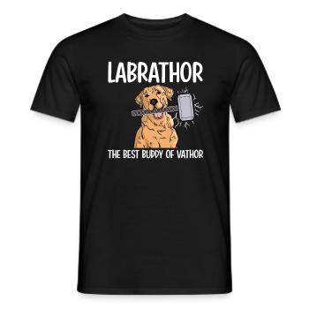 Labrathor Labrador Retriever Golden Retriever - T-shirt homme - noir - Devant - AI Model Male 178 light (178cm)