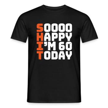 si heureux que j’ai 60 ans Drôle 60e anniversaire 60 - T-shirt homme - noir - Devant - AI Model Male 178 light (178cm)