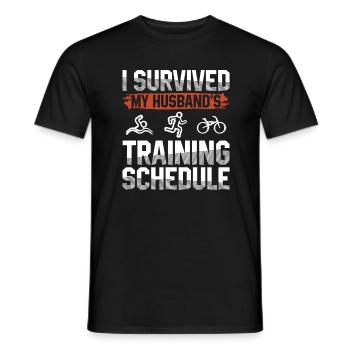 Überlebtes Training Des Ehemannes Triathlon - Männer T-Shirt - Schwarz - Vorne - AI Model Male 178 light (178cm)