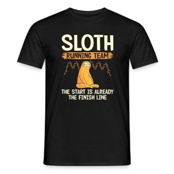 Sloth Running Team Runner Marathon Trail - Men's T-Shirt - black - Front - AI Model Male 178 light (178cm)