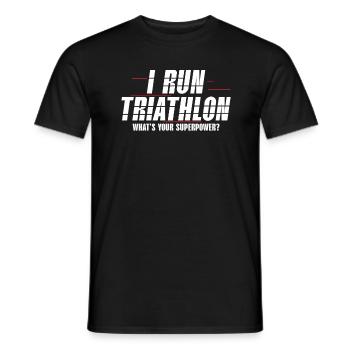 Ich Laufe Triathlon Triathlon Athlet Schwimmen - Männer T-Shirt - Schwarz - Vorne - AI Model Male 178 light (178cm)