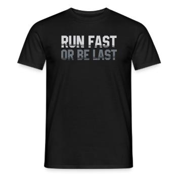 Courez vite ou soyez le dernier coureur - T-shirt homme - noir - Devant - AI Model Male 178 light (178cm)