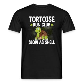 Tortoise Running Club Slow as a shell - Men's T-Shirt - black - Front - AI Model Male 178 light (178cm)