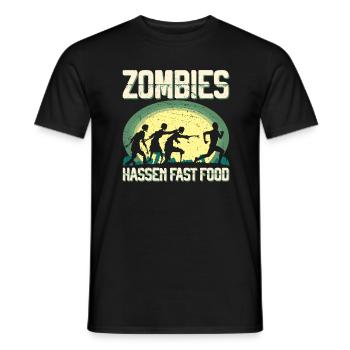 Zombie Hassen Fast Food Läufer Marathon Kleidung - Männer T-Shirt - Schwarz - Vorne - AI Model Male 178 light (178cm)