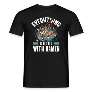 Tout va mieux avec les amateurs de ramen Japon - T-shirt homme - noir - Devant - AI Model Male 178 light (178cm)