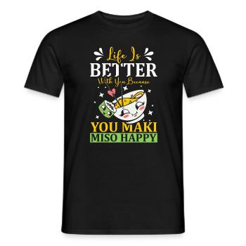 Vous Maki Miso Happy Ramen Lover Japon - T-shirt homme - noir - Devant - AI Model Male 178 light (178cm)