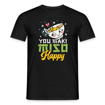 Vous Maki Miso Happy Ramen Lover Japon - T-shirt homme - noir - Devant - AI Model Male 178 light (178cm)